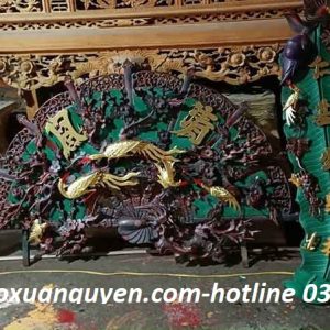 Bộ Quạt Lá Chuối Sơn Giả Cổ Mã 12